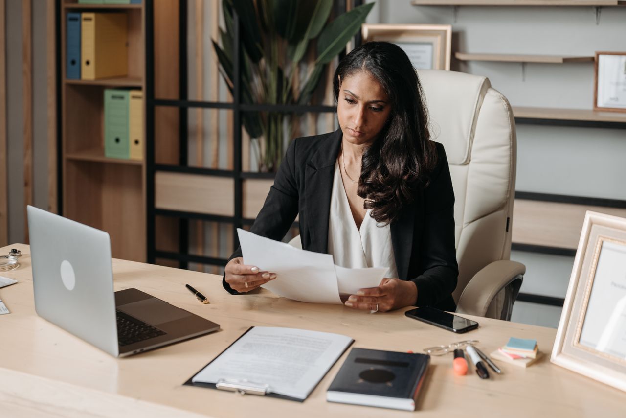 Credit officer reviewing an application